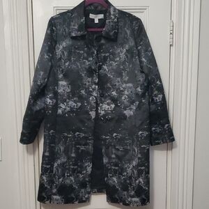 Elegant Black and Gray Trench Coat